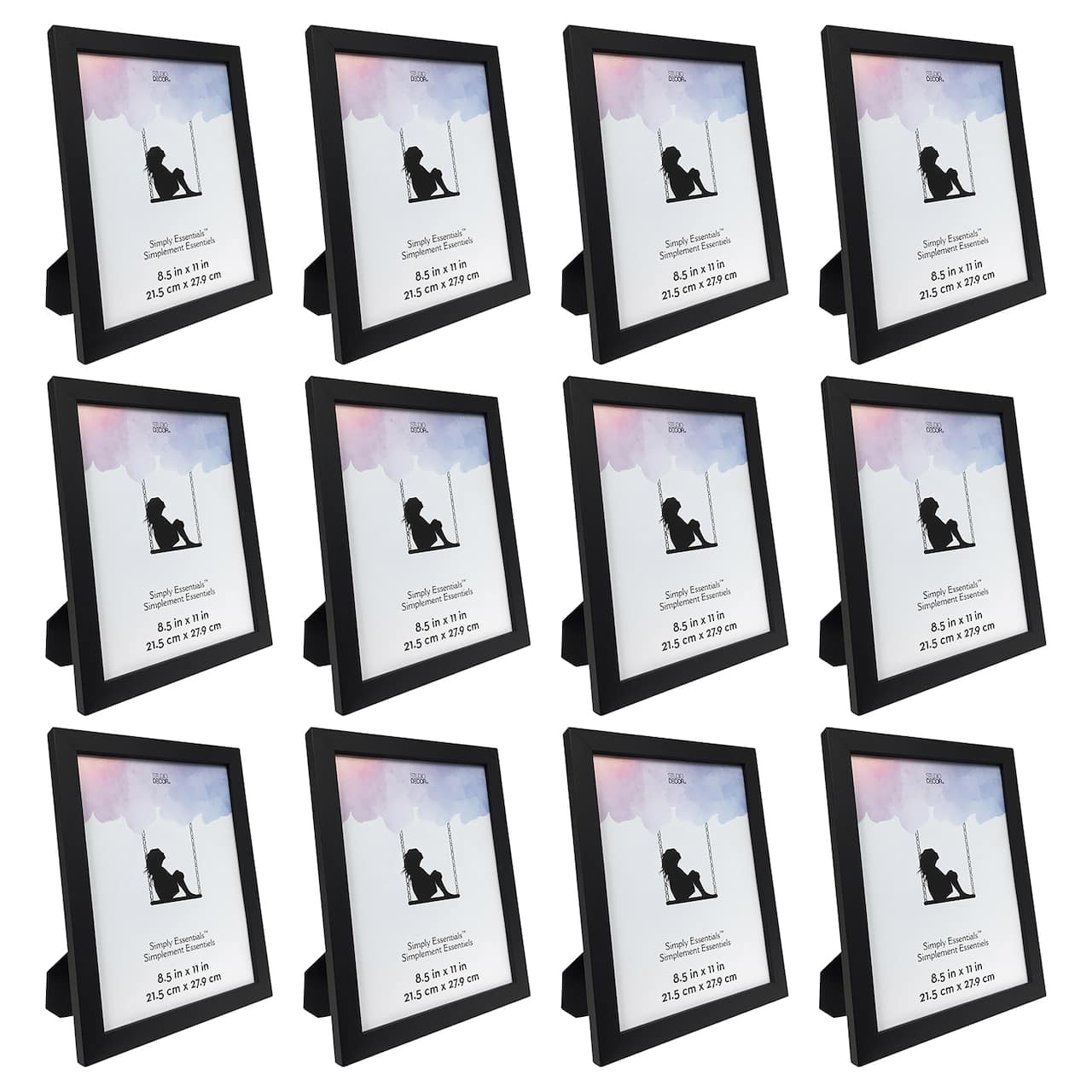 12 Pack: Black Flat Top 8.5" x 11" Frame, Simply Essentials™ by Studio Décor®